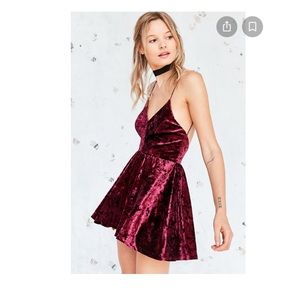 Kimchi Blue Vanessa Fit + Flare Velvet Romper